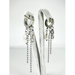 Gümüş Sonsuzluk Detaylı Sallantılı Küpe